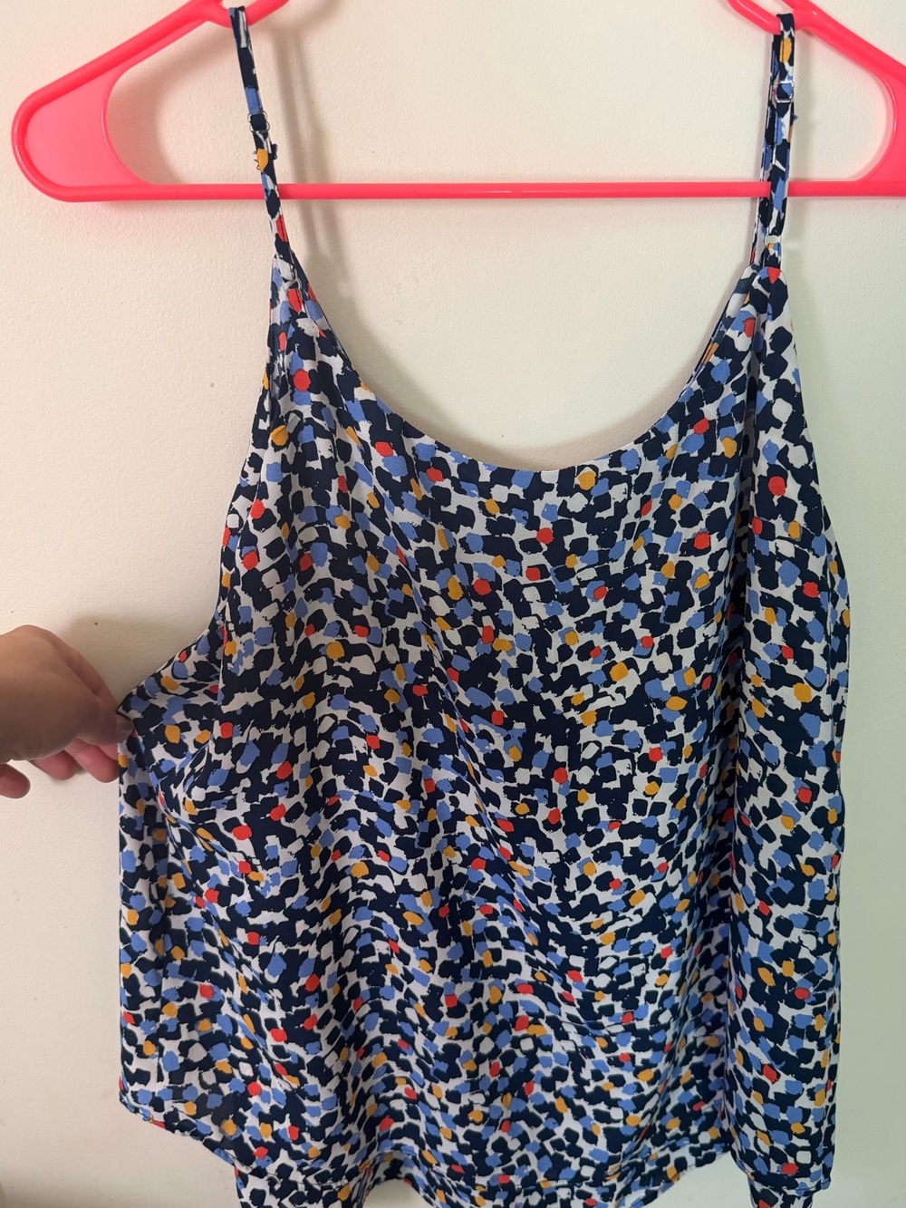 Zac & Rachel Navy Abstract Multicolor Spaghetti Strap Tank - Picture 3 of 4